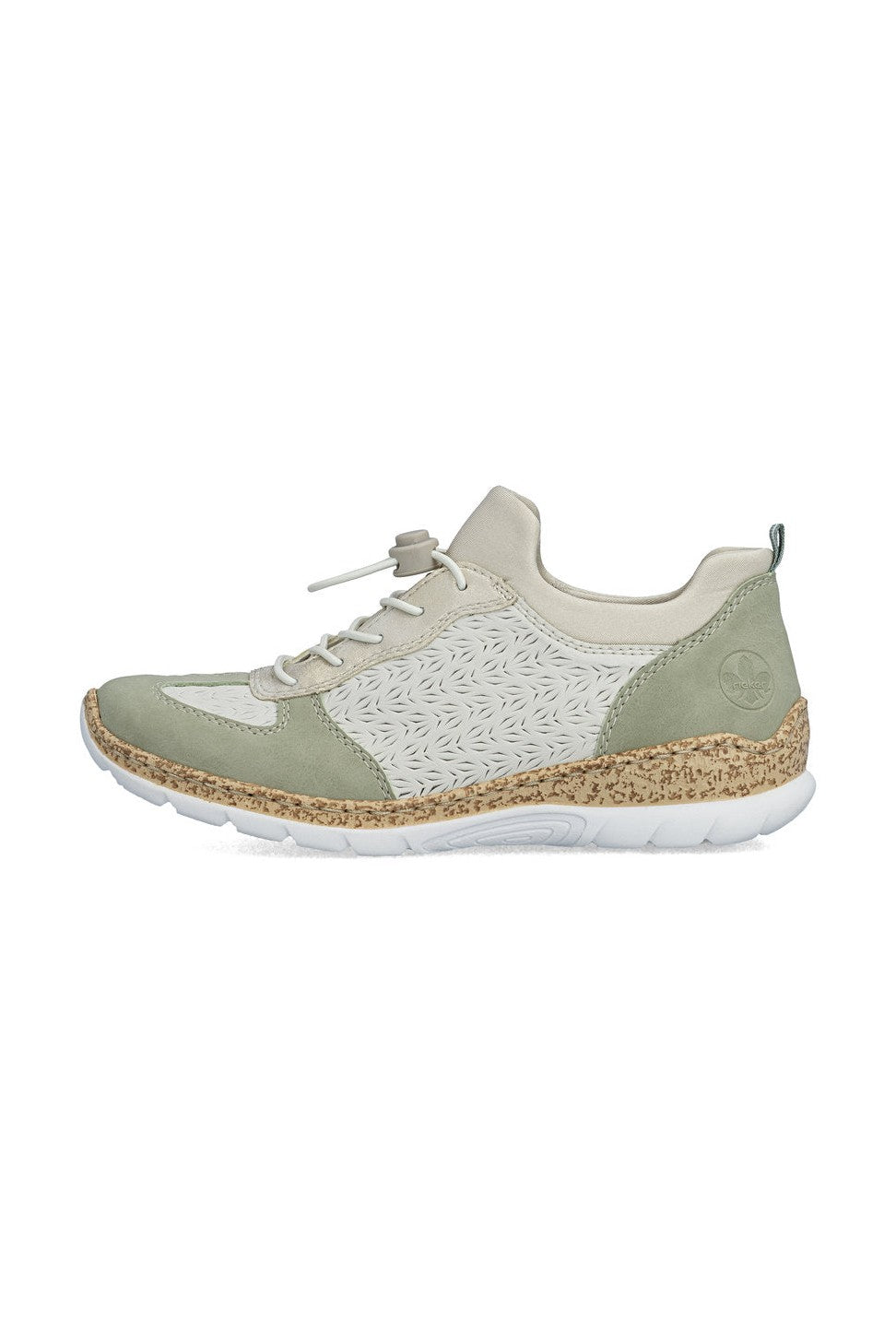 Rieker W Sko White Beige Combination