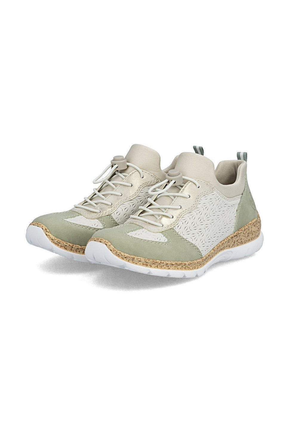 Rieker W Sko White Beige Combination
