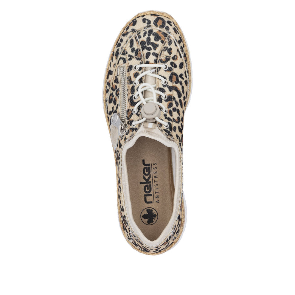 Rieker W Sko Beige Combination - N4263-92