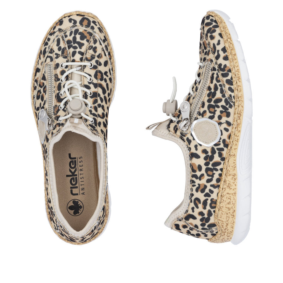 Rieker W Sko Beige Combination - N4263-92