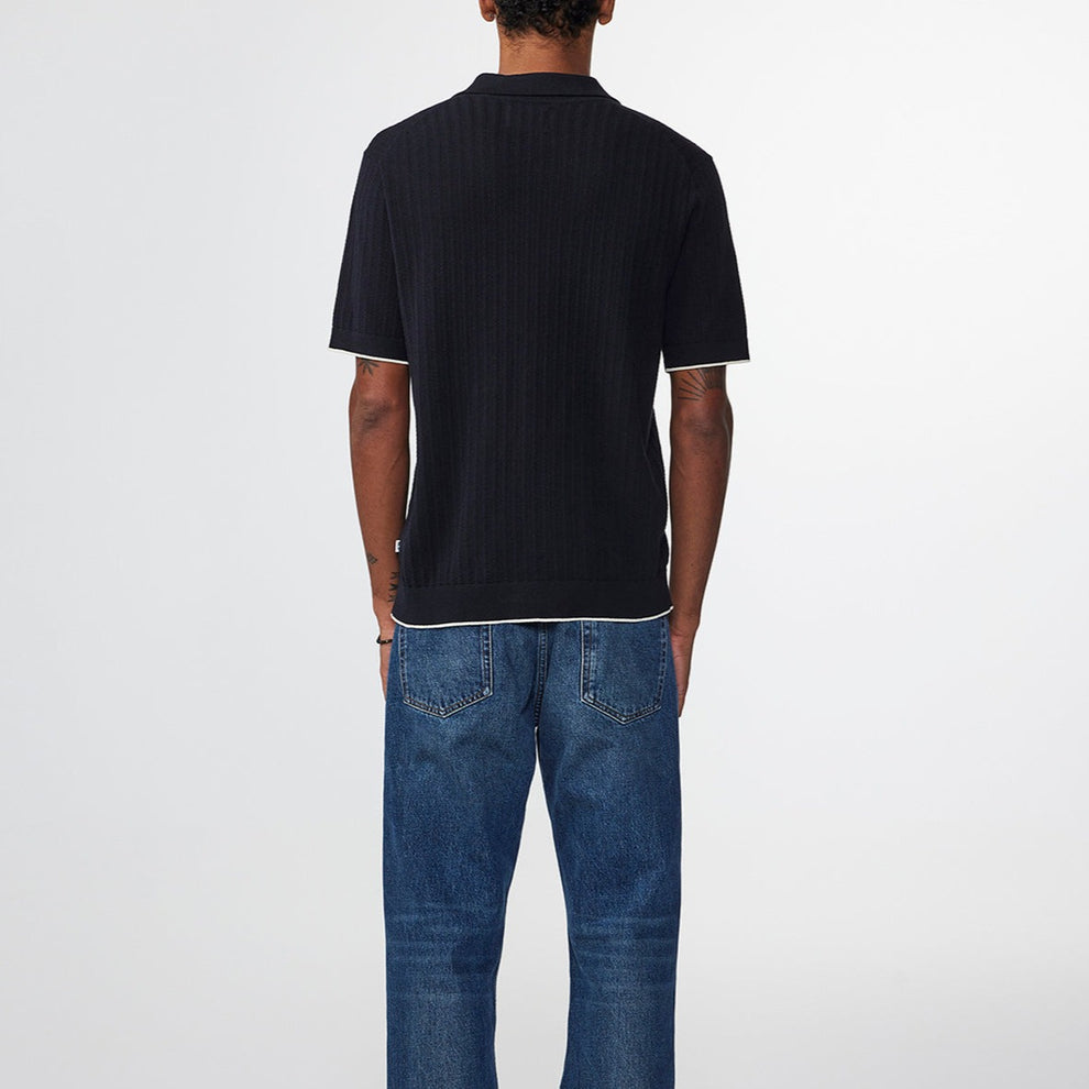 NN07 M Nalo 6561 Button Up Polo Navy