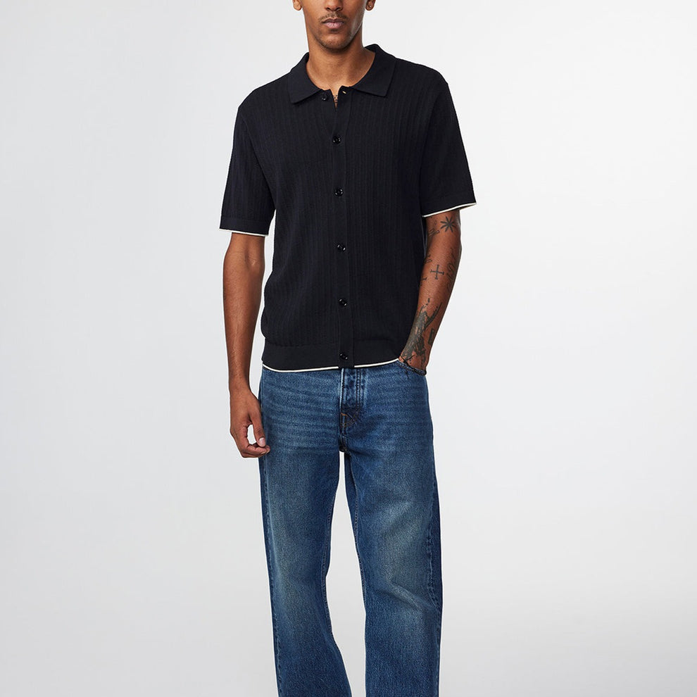 NN07 M Nalo 6561 Button Up Polo Navy