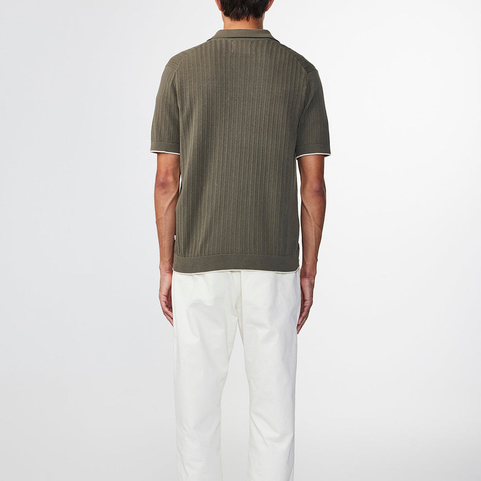 NN07 M Nalo 6561 Button Up Polo Army