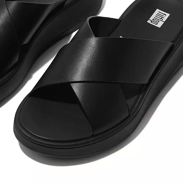 Fit Flop W Flatform Cross Slides Leather Sandaler