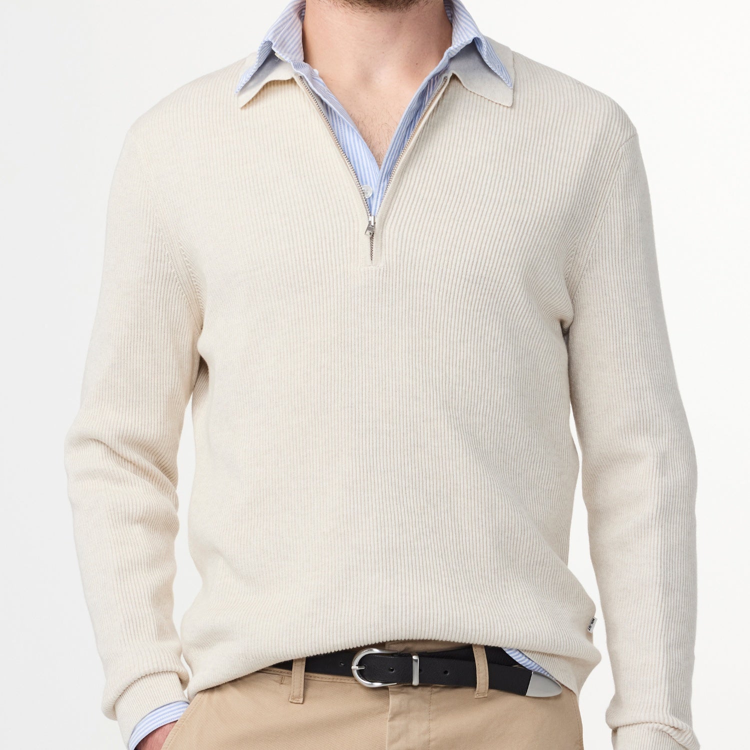 NN07 Hansie LS Zip 6600 Ivory