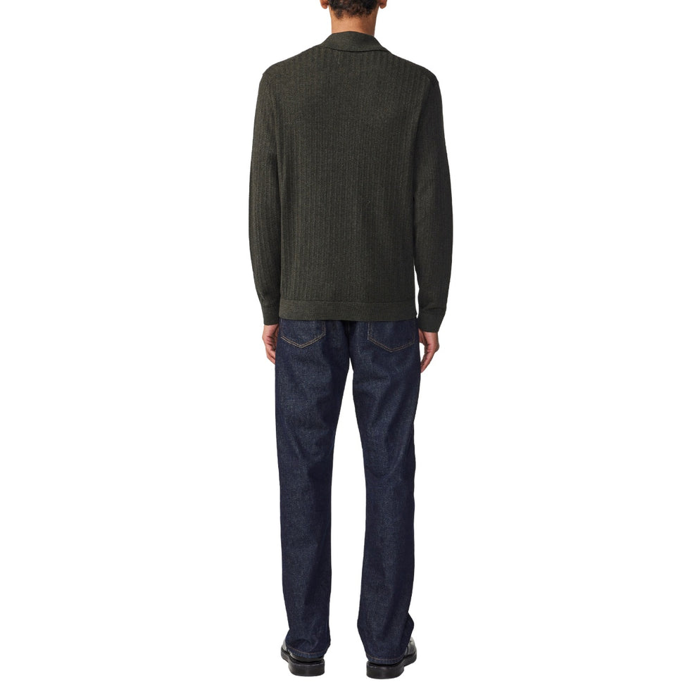 NN07 M Hansie LS 6600 Half Zip Polo Mørk Army