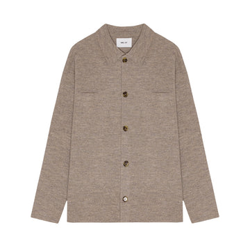 NN07 M Jonas 6398 Merinould Overshirt Khaki Beige