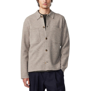 NN07 M Jonas 6398 Merinould Overshirt Khaki Beige