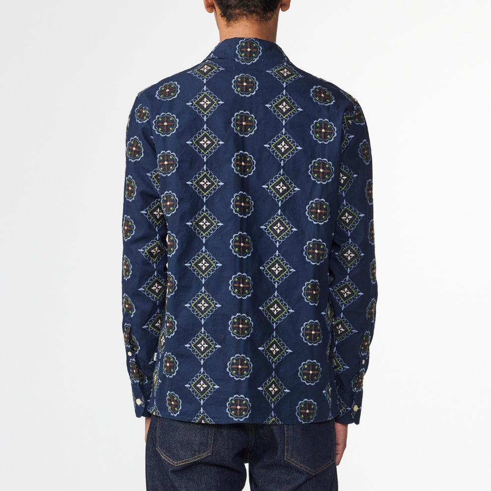NN07 M Julio LS 5535 Skjorte Blue Navy