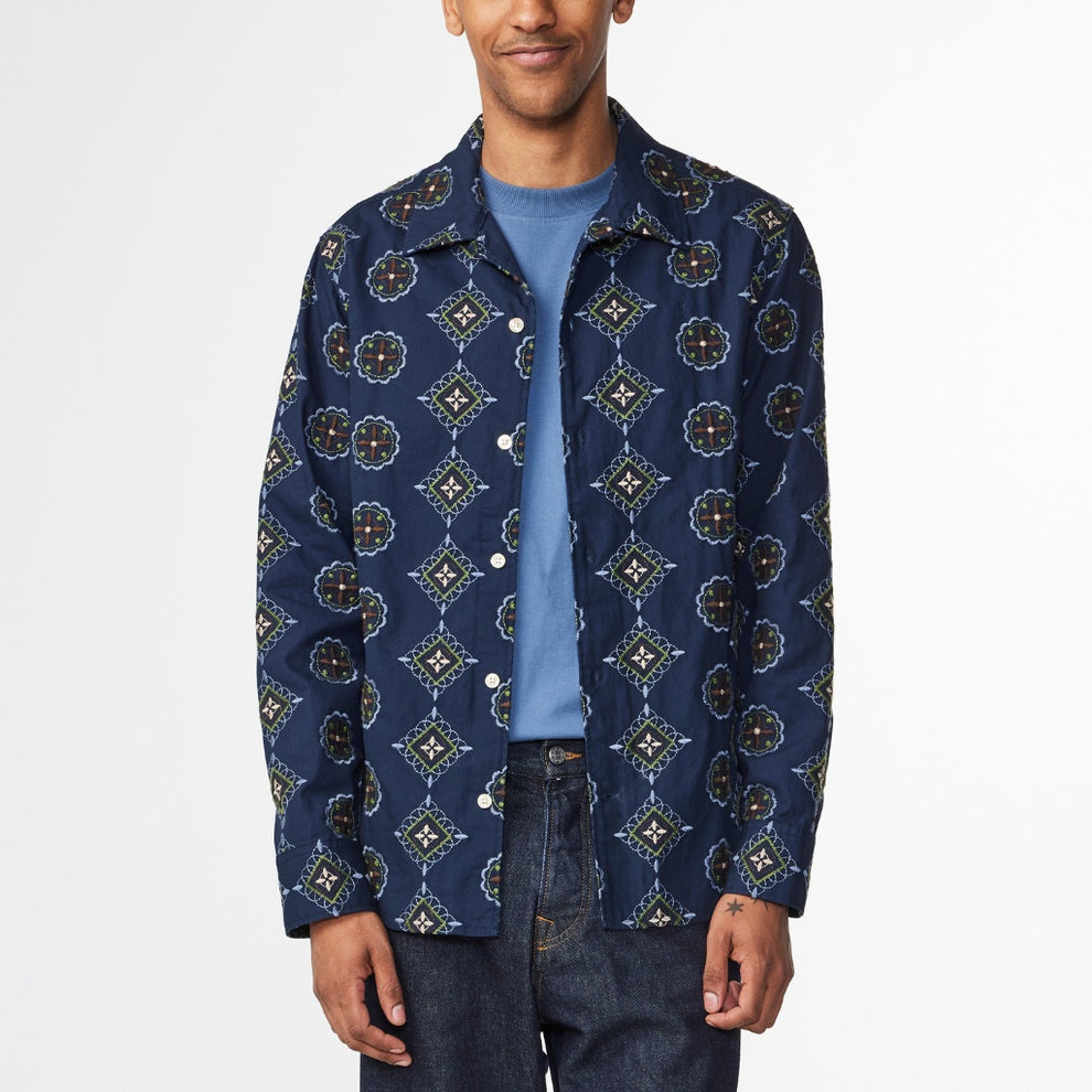 NN07 M Julio LS 5535 Skjorte Blue Navy