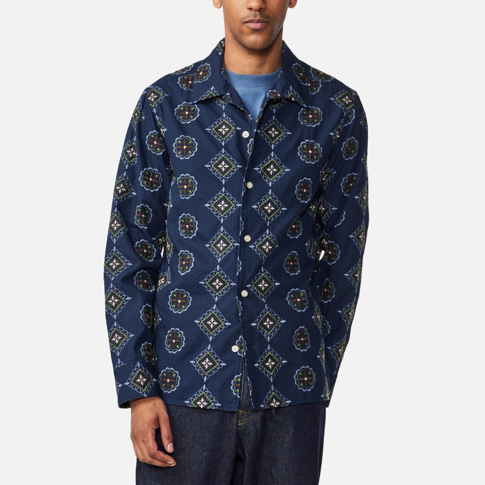 NN07 M Julio LS 5535 Skjorte Blue Navy
