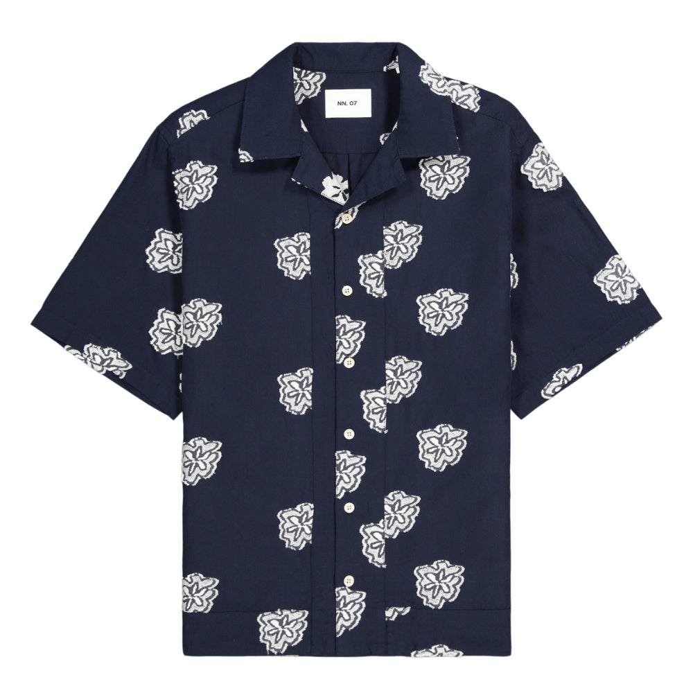 NN07 M Leo SS Shirt Navy Blue