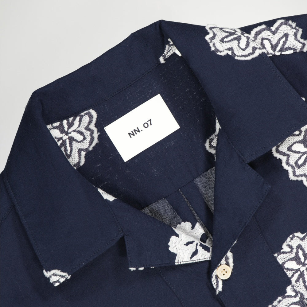 NN07 M Leo SS Shirt Navy Blue
