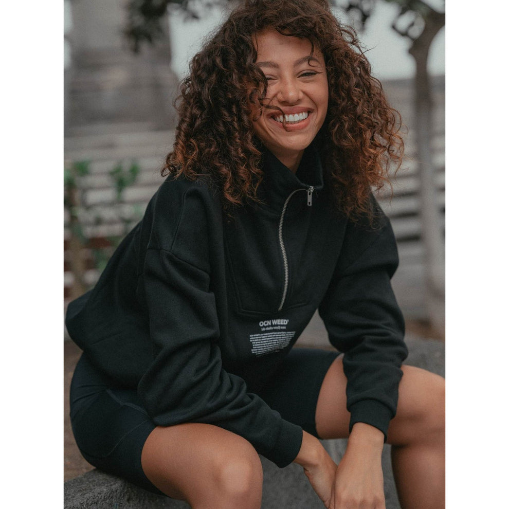 Copenhagen Cartel W Ocean Weed High Neck Sweat Nero