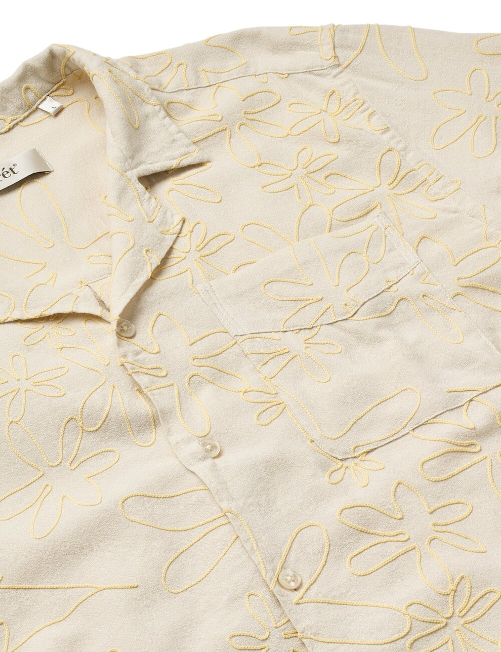 Forét Peer Embroidery Regular Fit Ss Shirt Off White