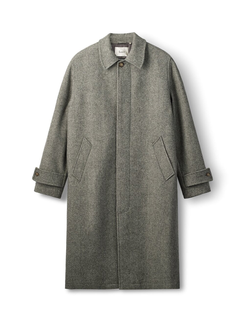 Forét Pine Wool Coat Grey Herringbone
