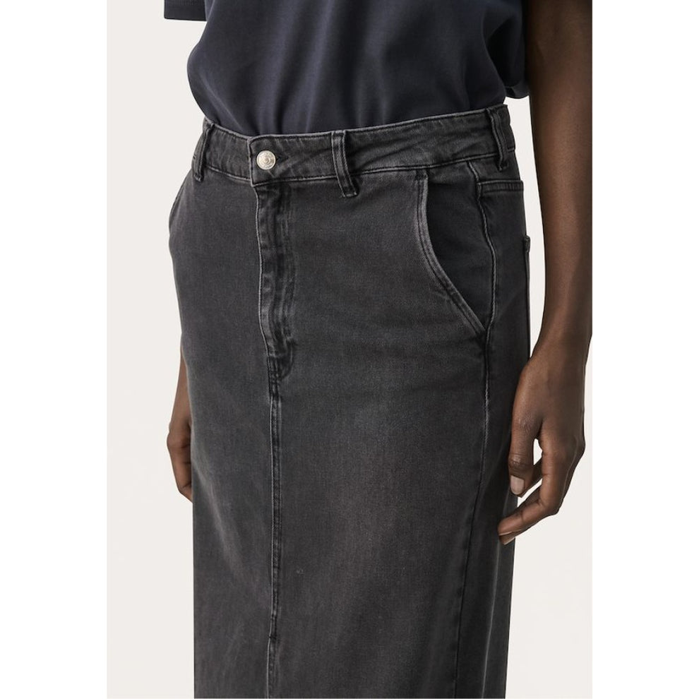 Part Two W Caliah Skirt Washed Black Denim