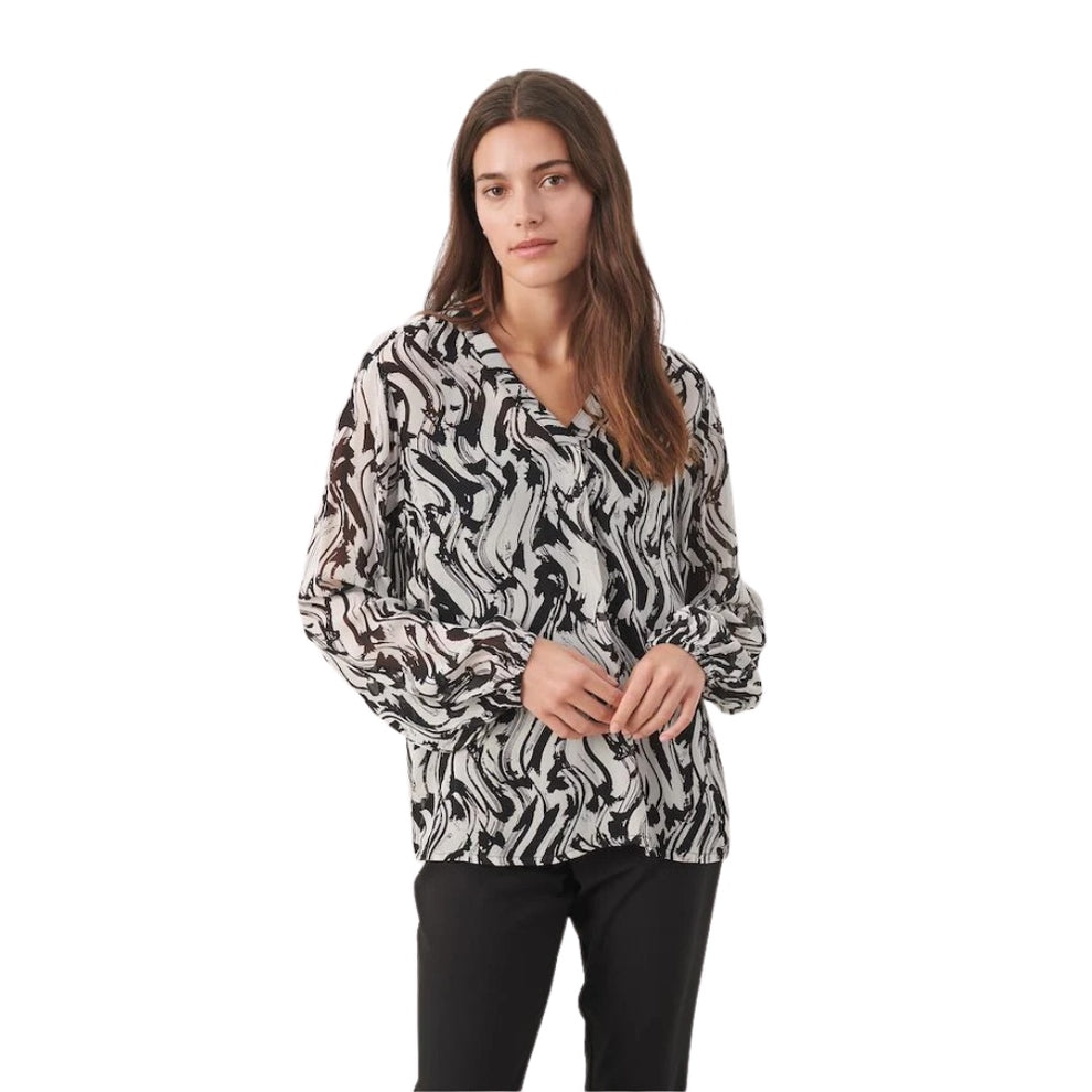 Part Two W Ditte Skjortebluse Black Paint Wawe