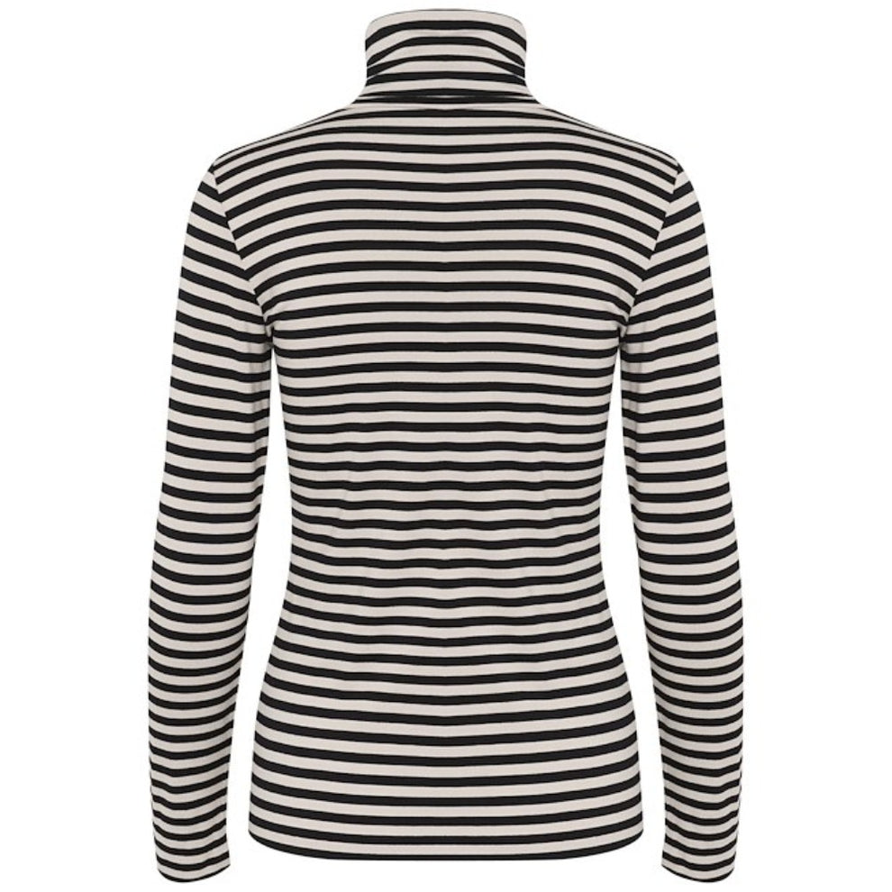 Part Two W Efinas T-Shirt med Rullekrave French Oak Stripe