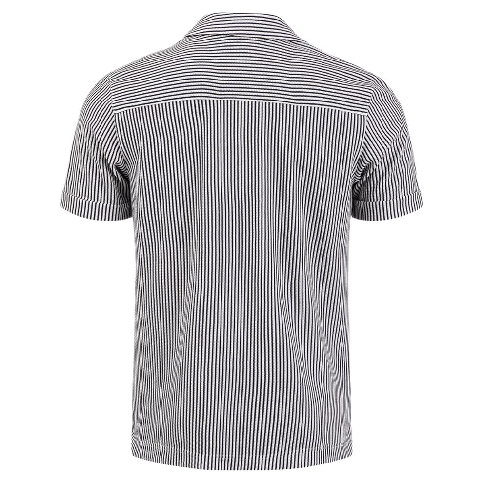 Pelle P M Brassie Camp Collar Shirt Navy Stripe