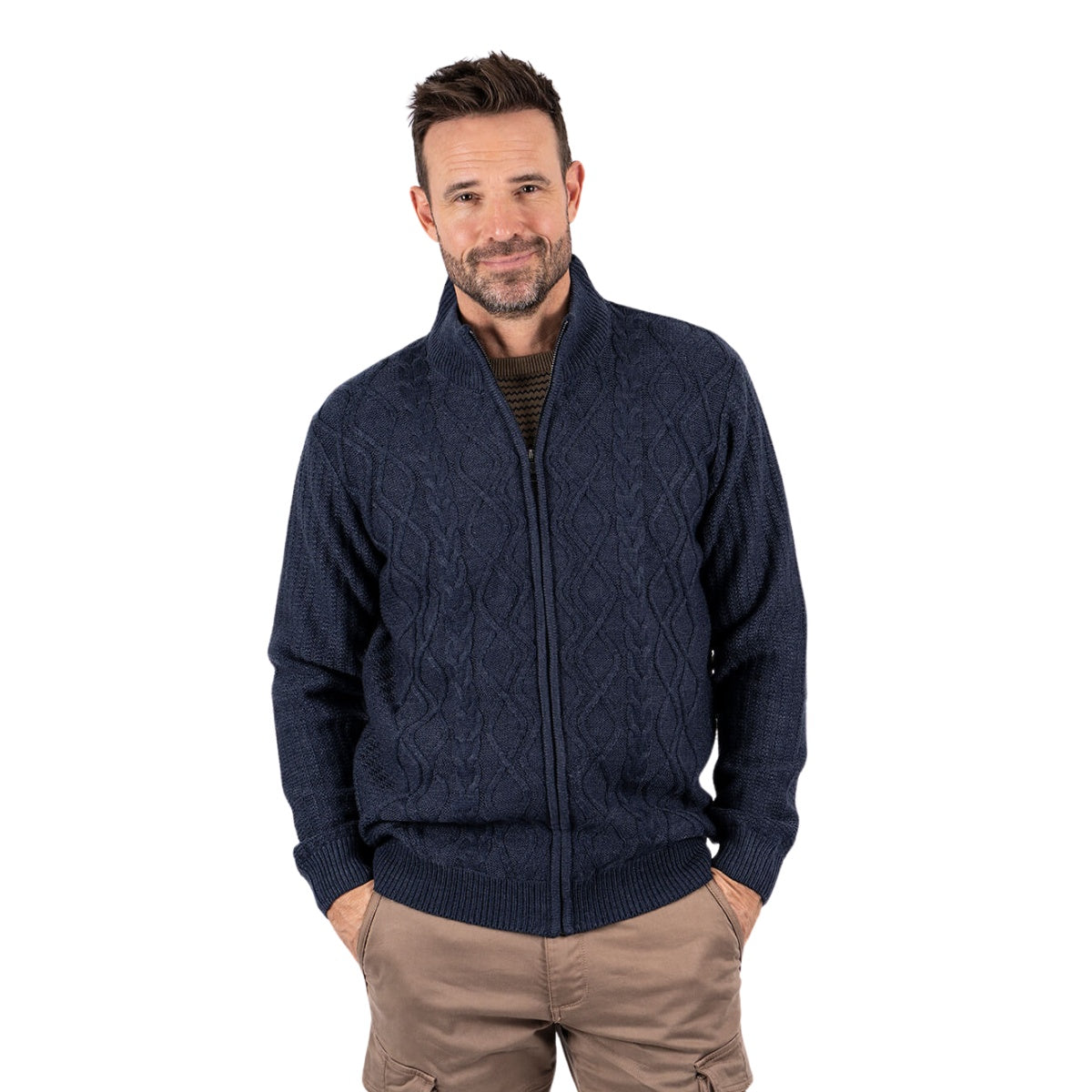 Pre End M Henry Cardigan Dark Navy Mix