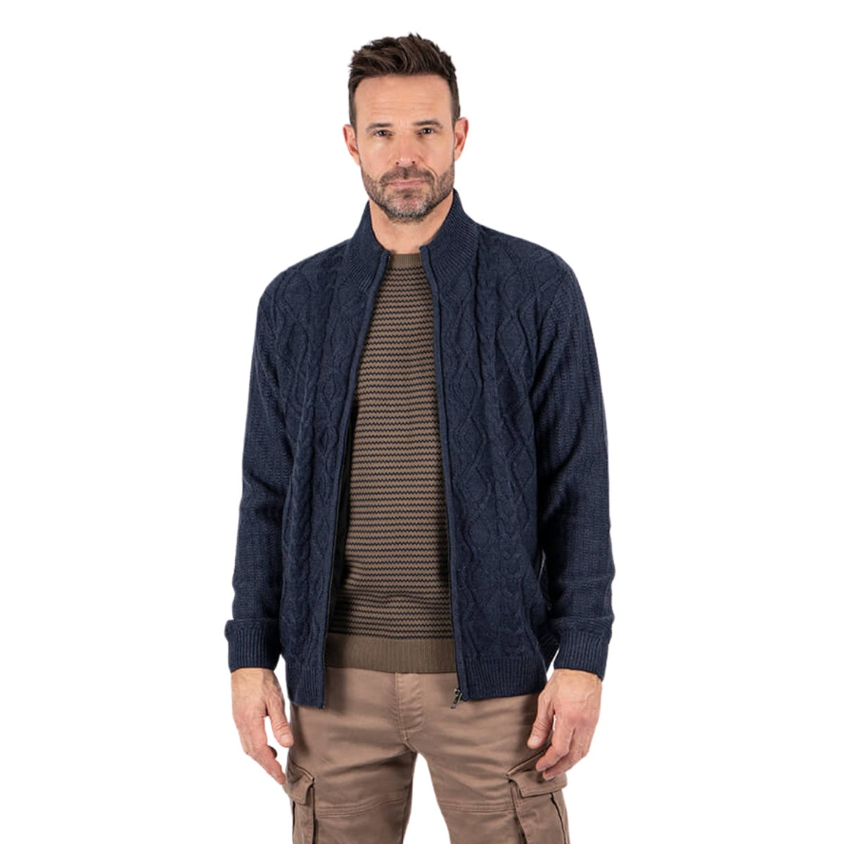 Pre End M Henry Cardigan Dark Navy Mix