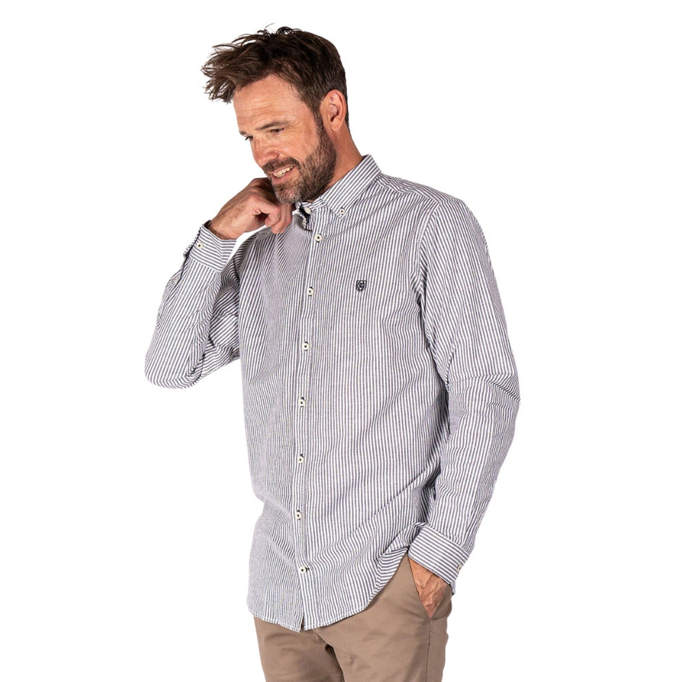 Pre End M Oxford Stripe Skjorte Ultra Dark Navy