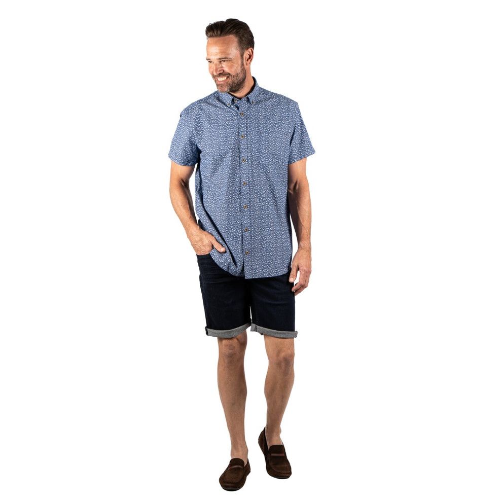 Pre End M Sigfred SS Skjorte Fine Blue
