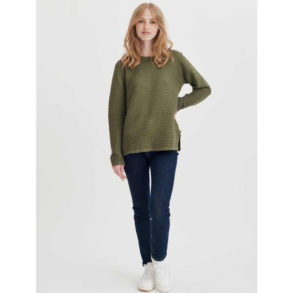 REDGREEN W Jessie Crew Neck Strik Mid Green
