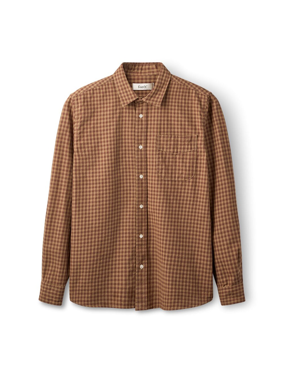 Forét Ridge Flannel Regular Fit Check Shirt Rust Check