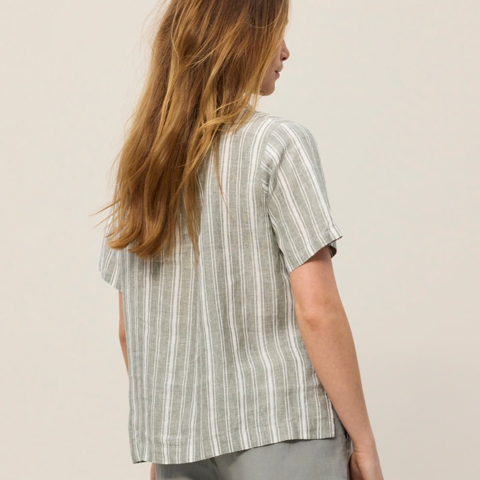 Redgreen W Adelena Shirt Green Pastel Stripe