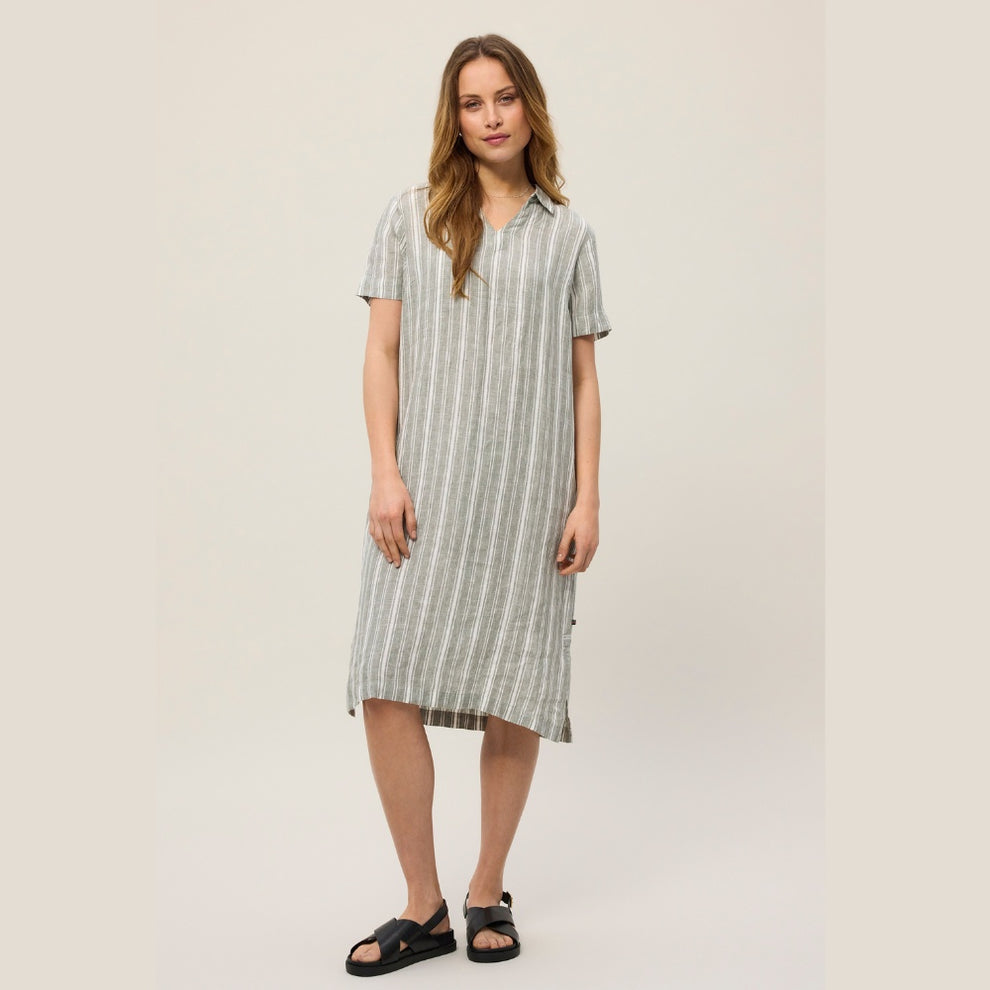 Redgreen W Alison Dress Green Pastel Stripe
