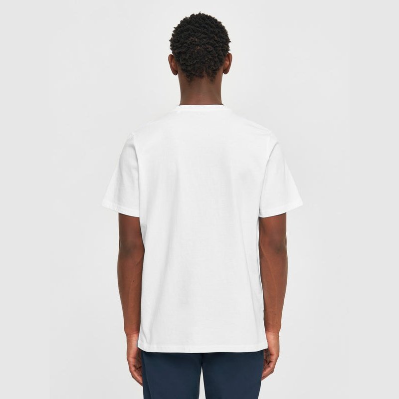 Knowledge Cotton Apparel M Loke T-Shirt Bright White