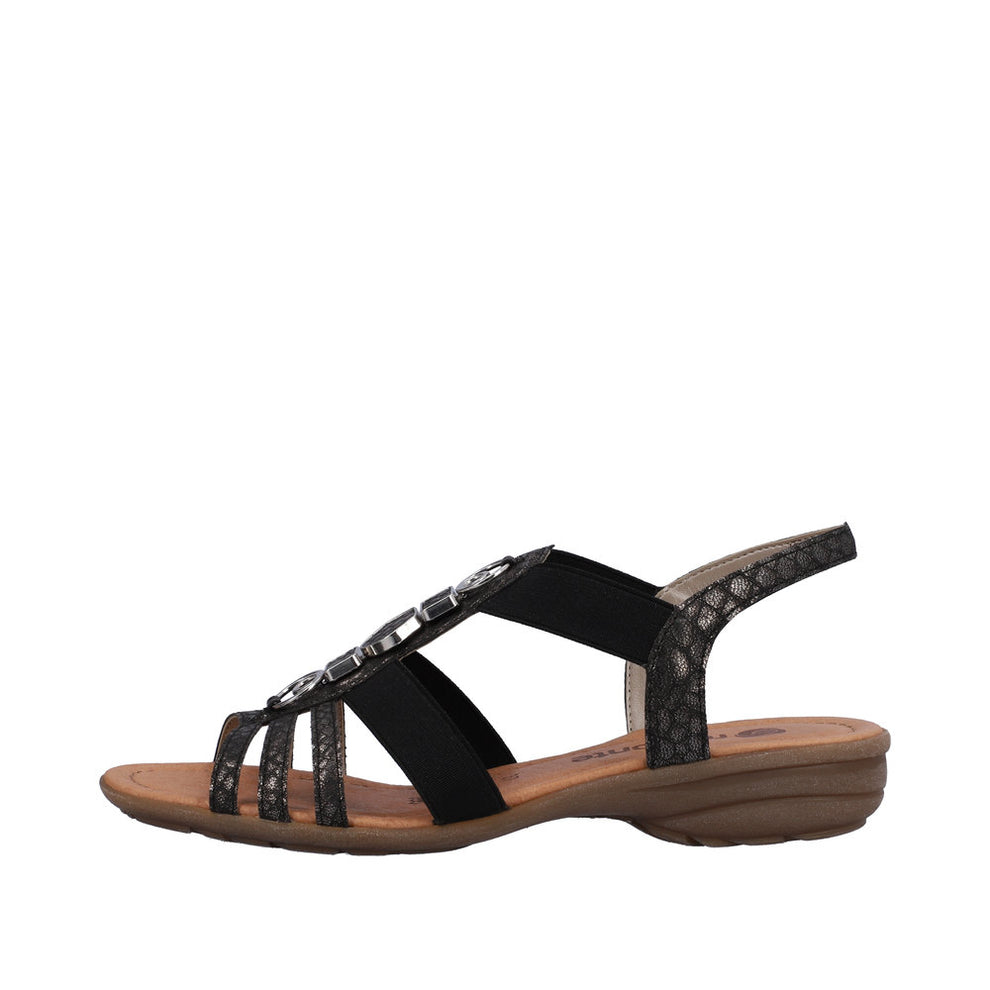 Remonte W Sandal Med Elastik og Glimmer