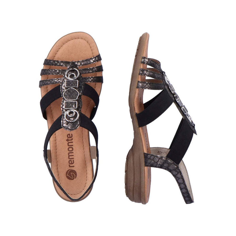 Remonte W Sandal Med Elastik og Glimmer