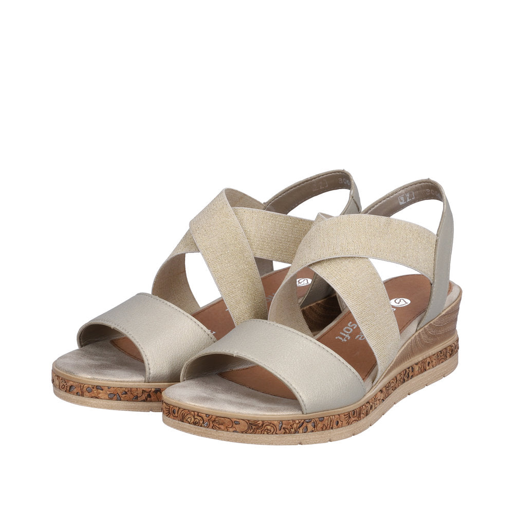 Remonte W Metallic Sandal med Elastikremme