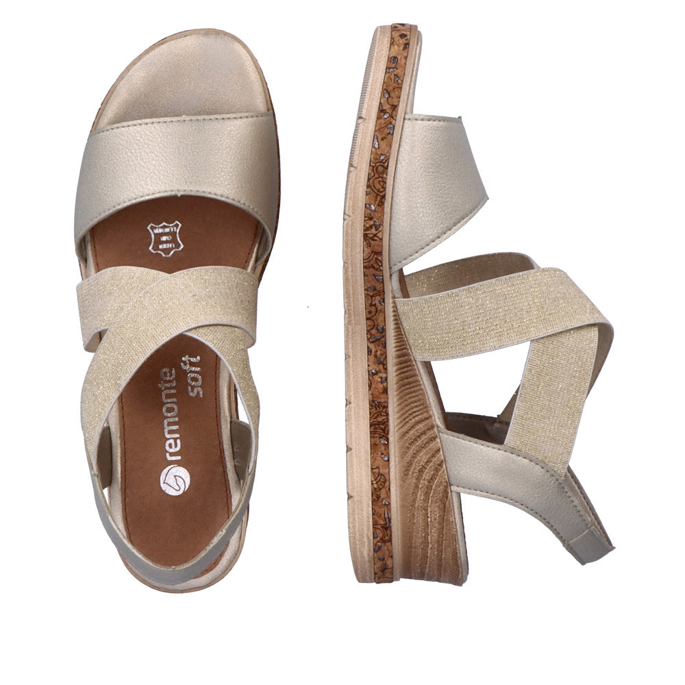 Remonte W Metallic Sandal med Elastikremme