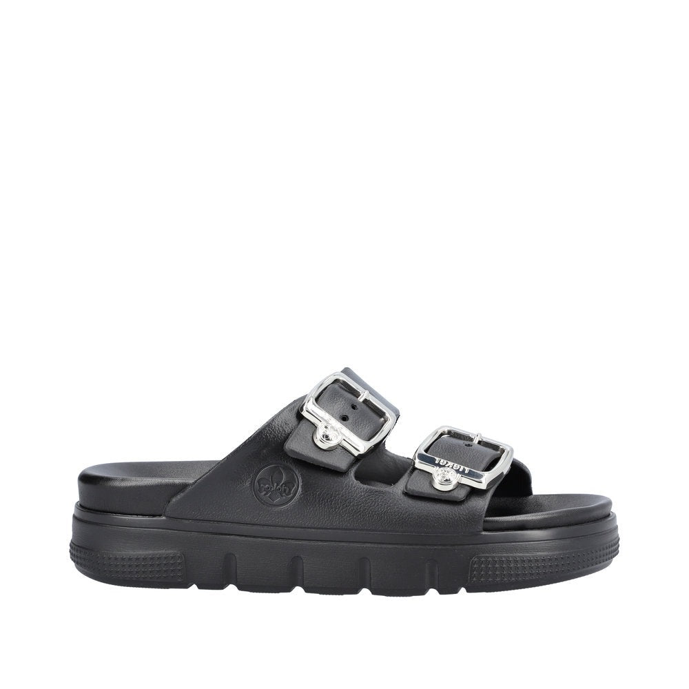 Rieker W Sandal m sølvspænder Black