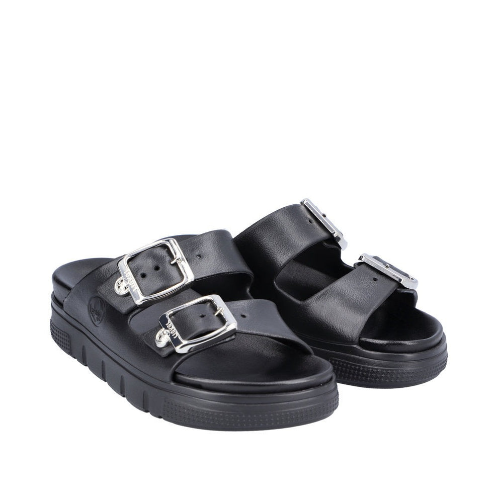 Rieker W Sandal m sølvspænder Black