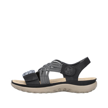 Rieker W Sandal m Elasikremme Sort