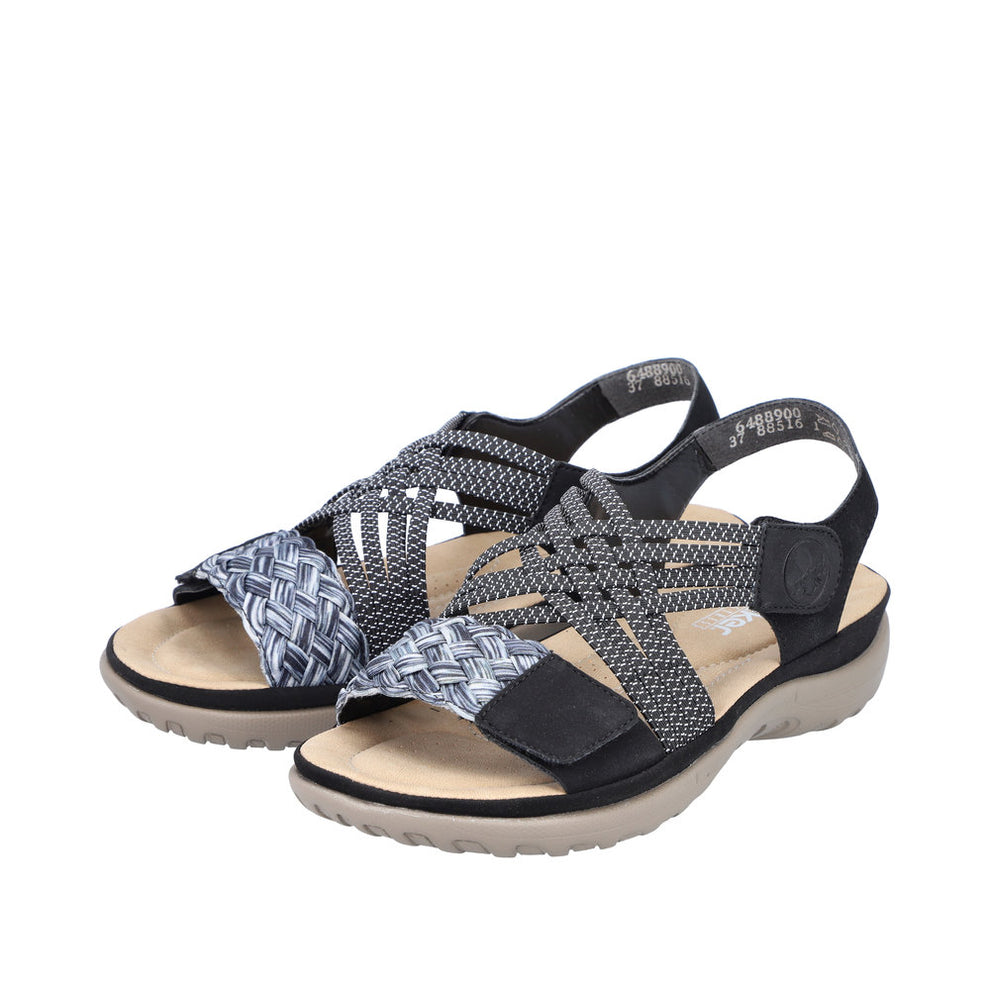 Rieker W Sandal m Elasikremme Sort