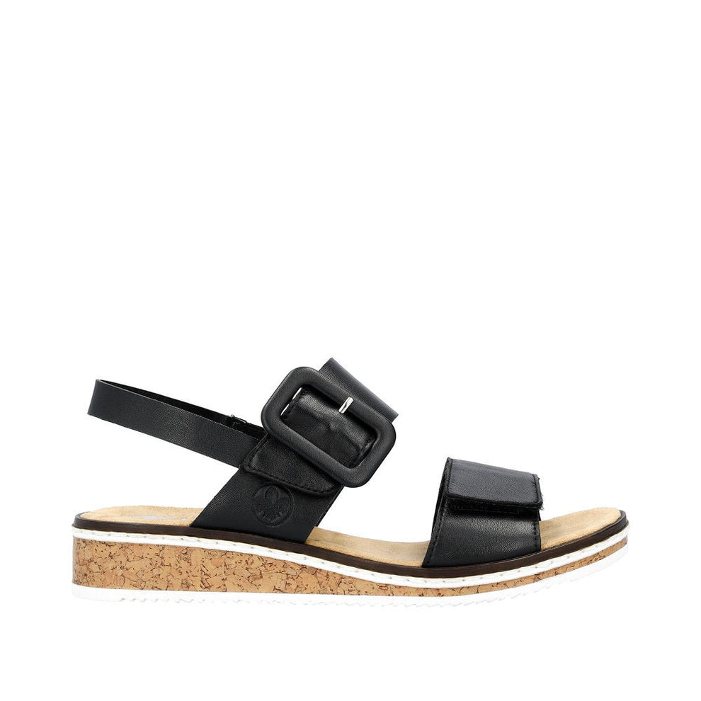 Rieker W Sandal m Spænde Sort