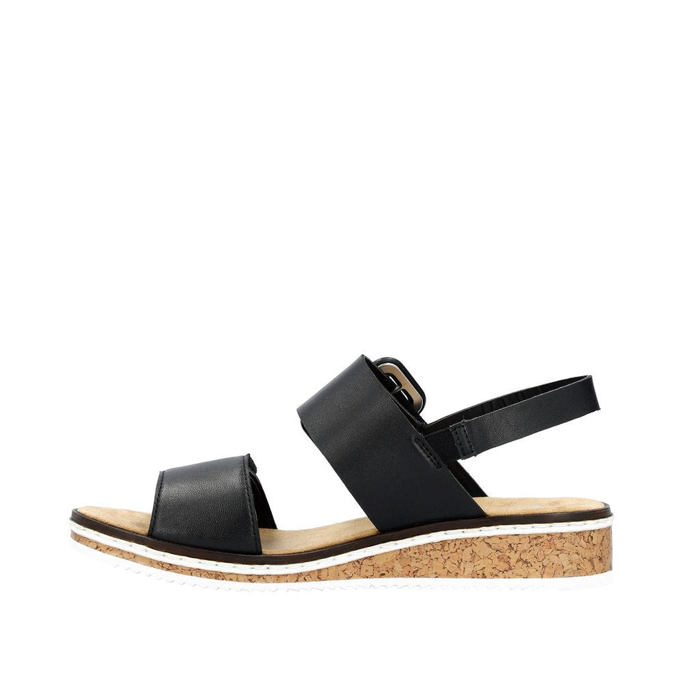 Rieker W Sandal m Spænde Sort