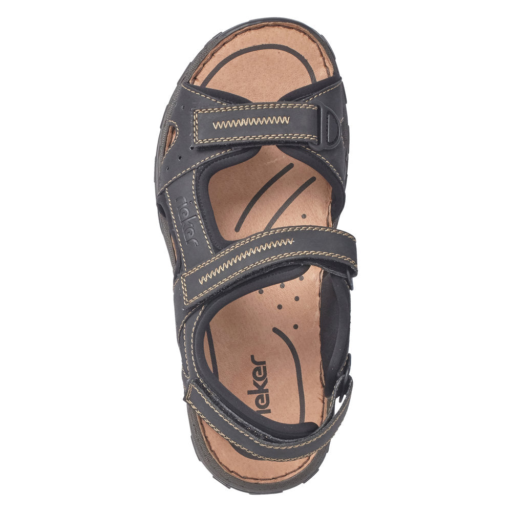 Rieker M Herresandal m Velcro Sort