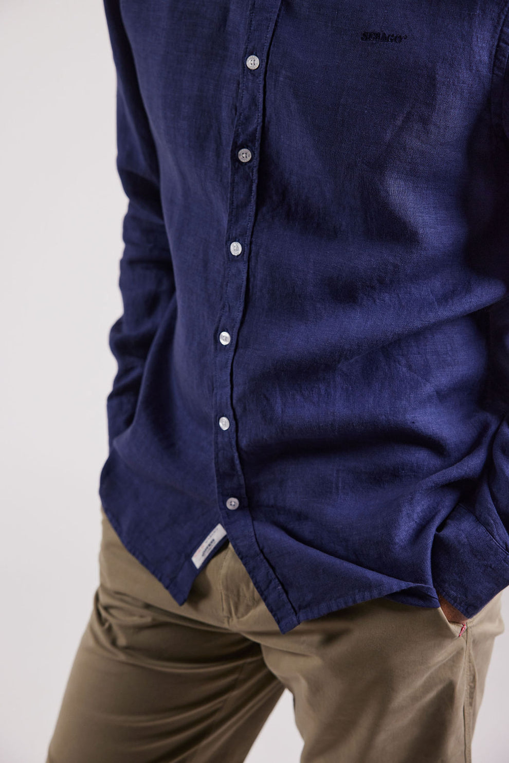 Sebago M Classic Fit Linen Skjorte