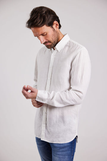 Sebago M Classic Fit Linen Skjorte