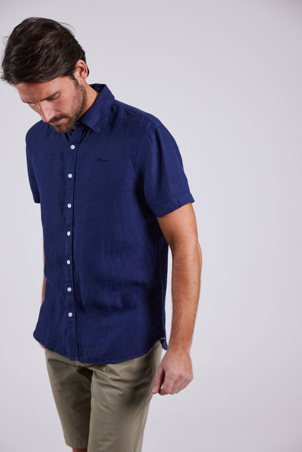 Sebago M Linen Short Sleeve Skjorte