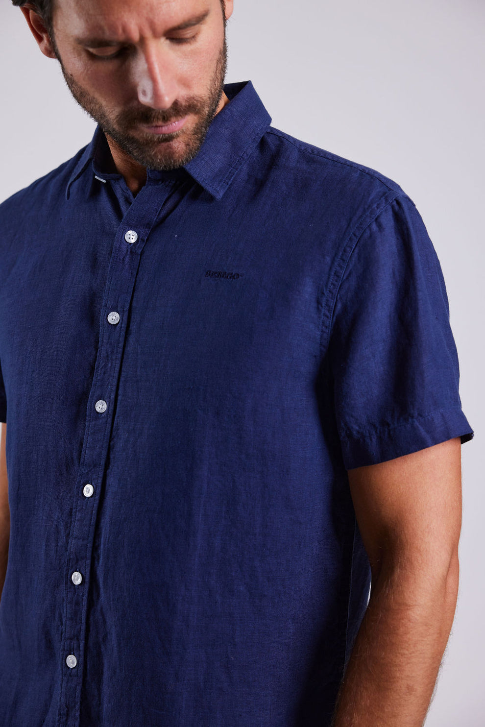 Sebago M Linen Short Sleeve Skjorte