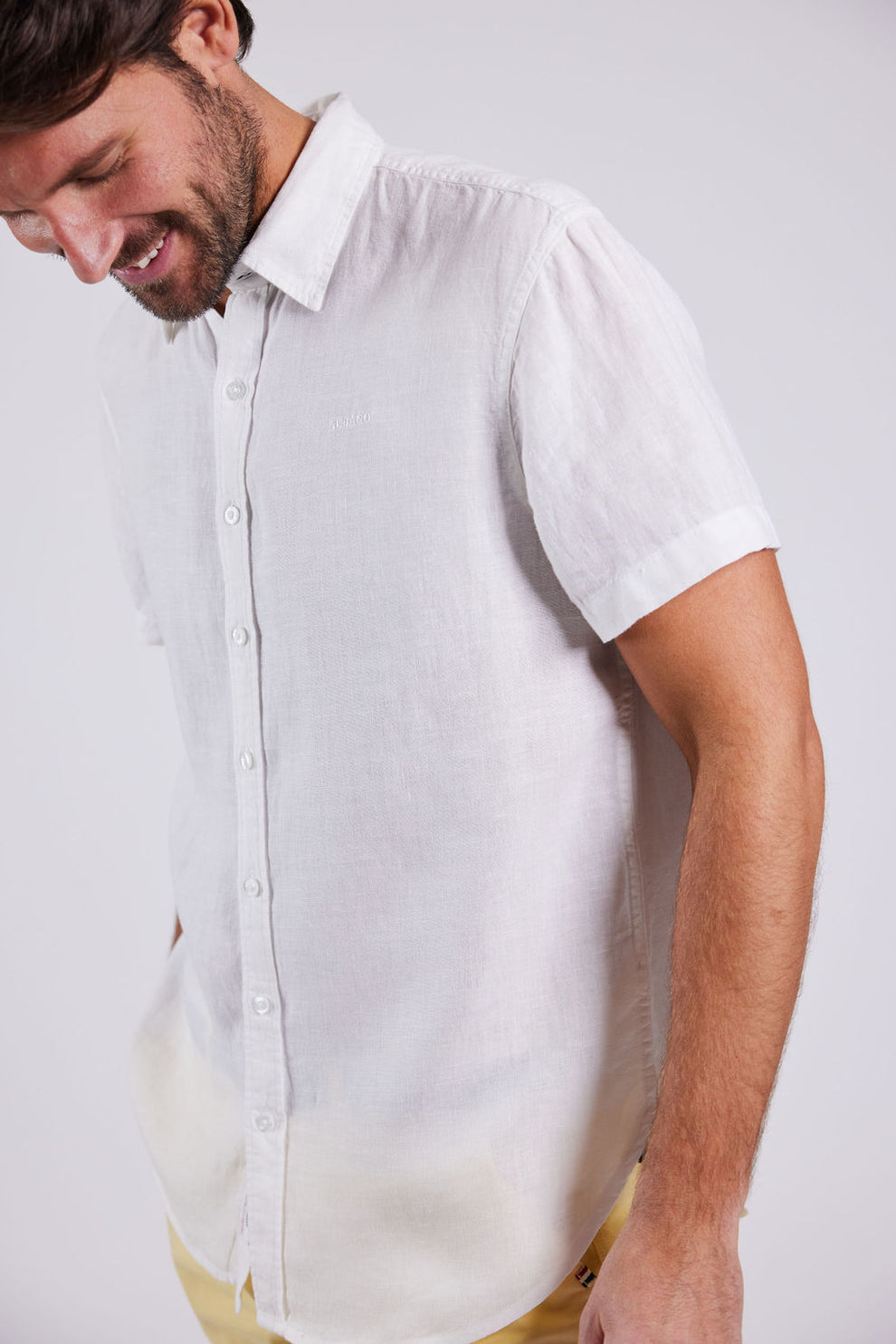 Sebago M Linen Short Sleeve Skjorte