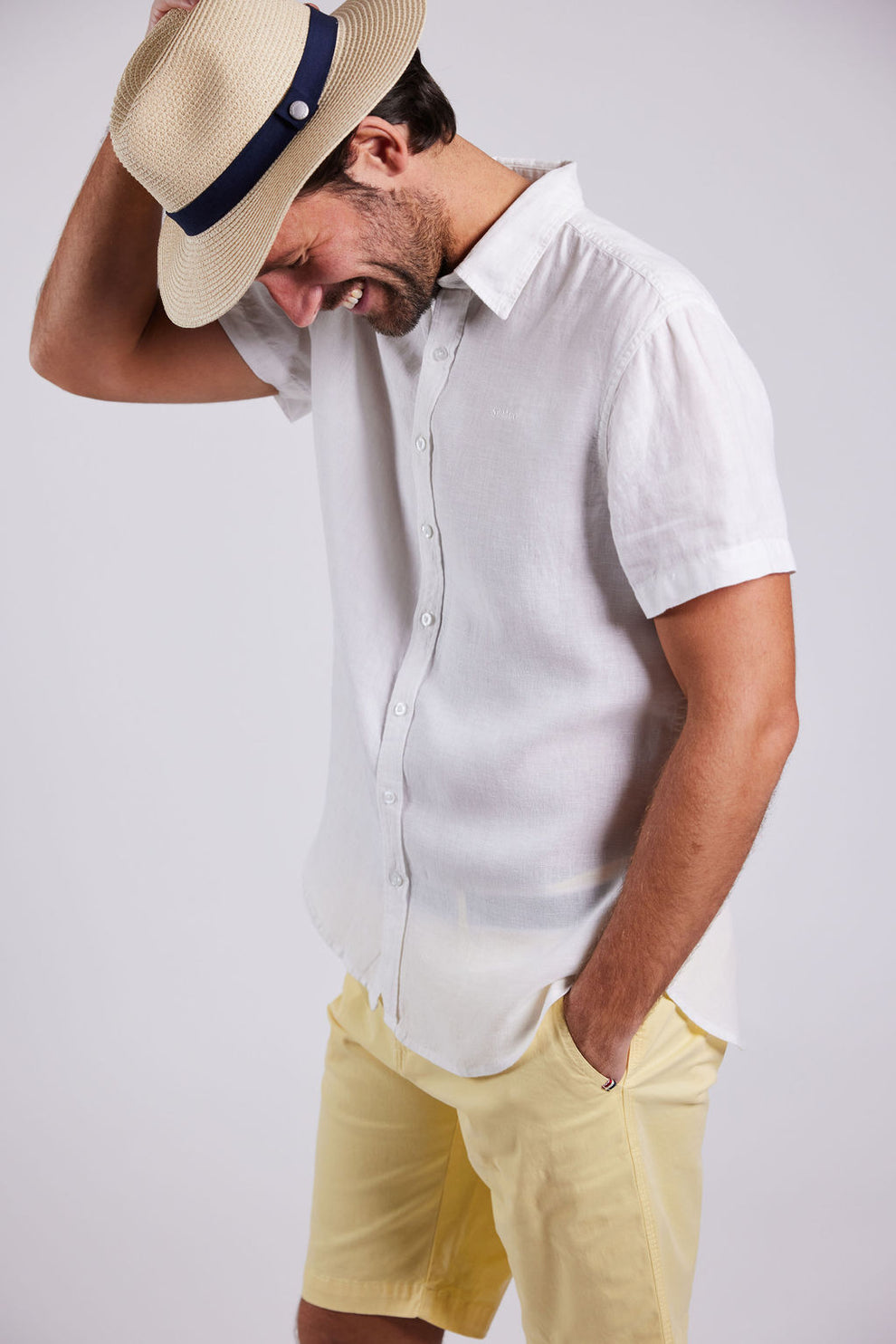 Sebago M Linen Short Sleeve Skjorte